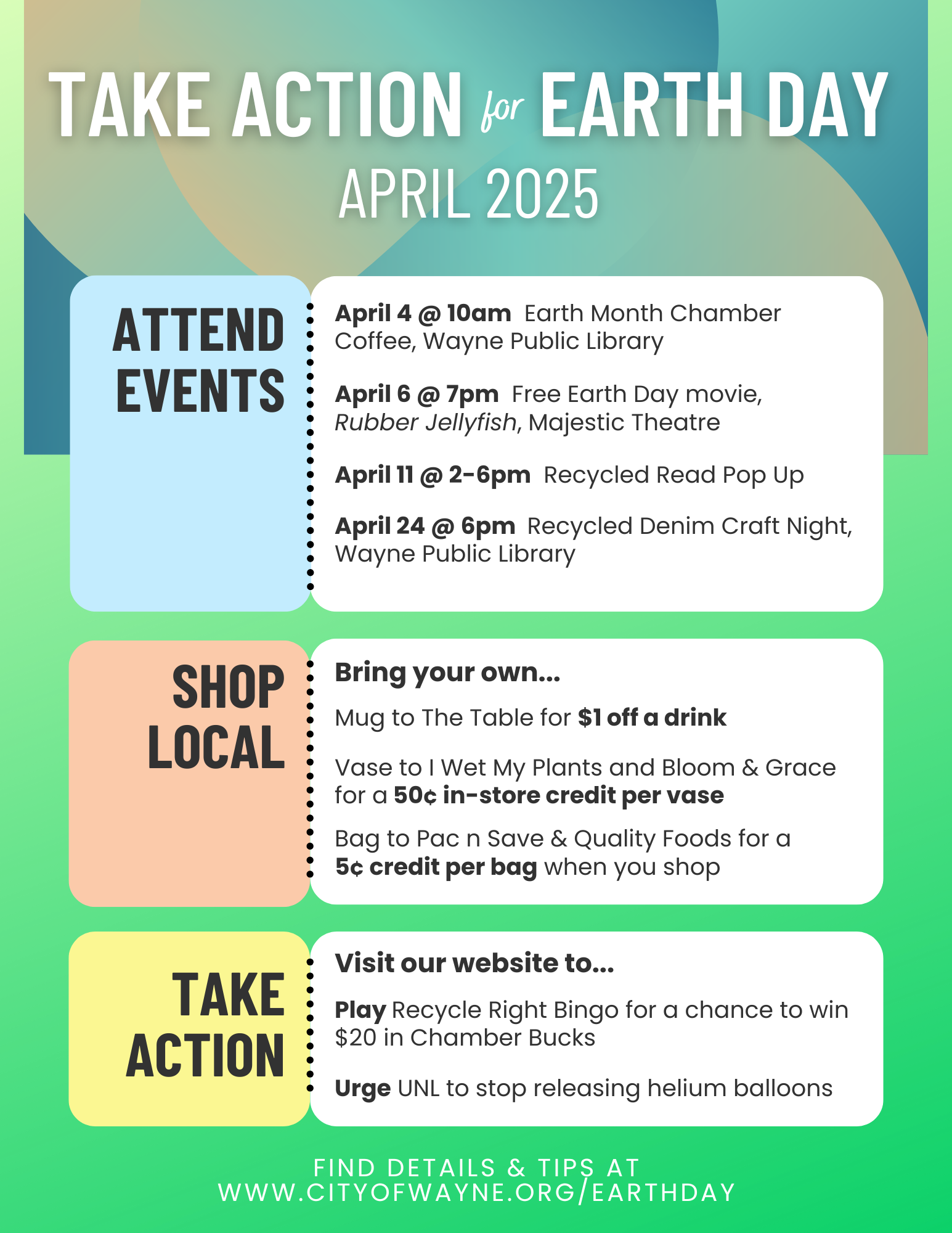 Take Action for Earth Day - April 2025